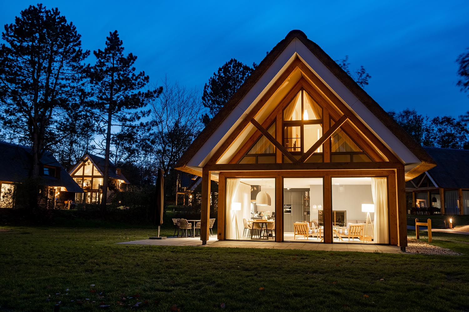 Old historic farmhouse in the Netherlands with reed roof, Tradit